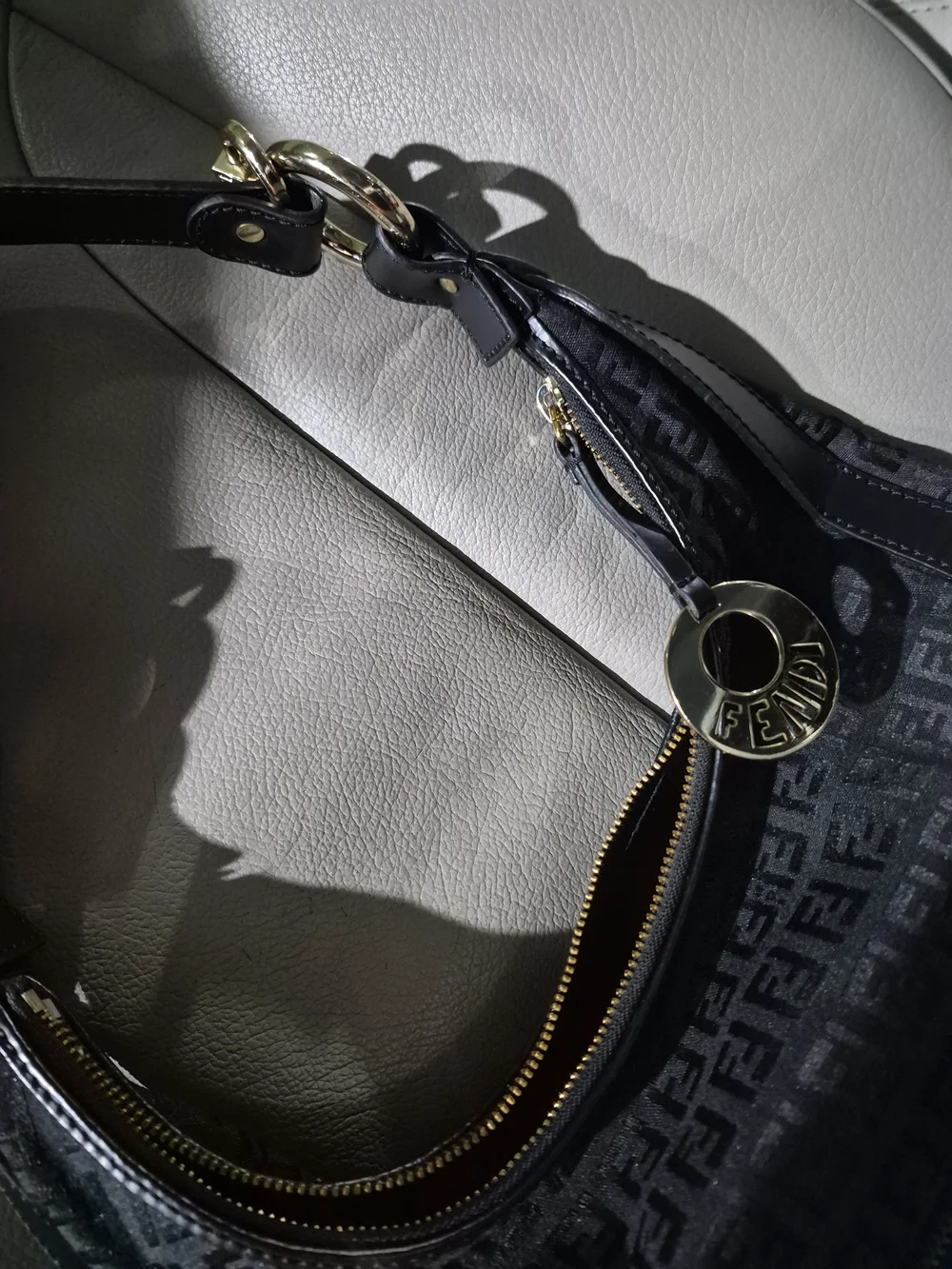 Fendi Black Zucchino Canvas Chef Hobo Bag - NWOT